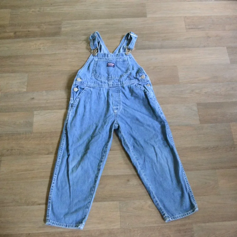 Vintage Oshkosh B'gosh Light Wash Girls' Overalls Size 5 100% Cotton